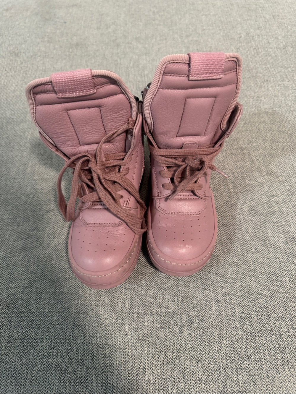 Rick Owens Kids High-Top Sneakers in Dusty Pink